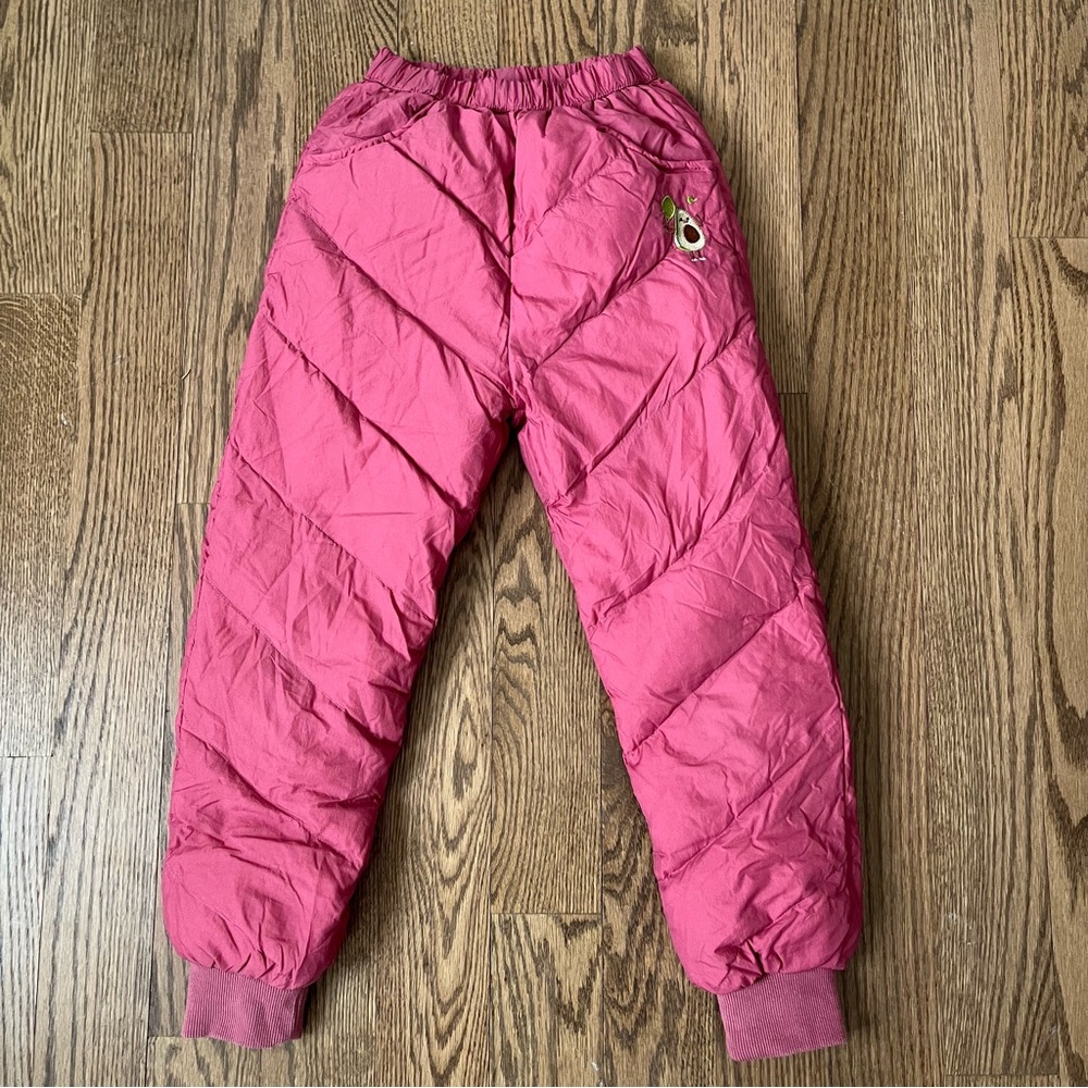 Girls Yalu Puffer Pants Pink Down Insulated